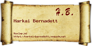 Harkai Bernadett névjegykártya